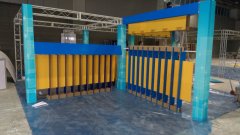 廣州廣交會環(huán)保展臺搭建，展會展位噴繪安裝